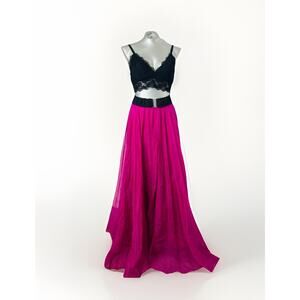 # 6 🦋 Carol Little Vtg 100% Silk Formal Dress / Skirt Fuchsia Size OSFM